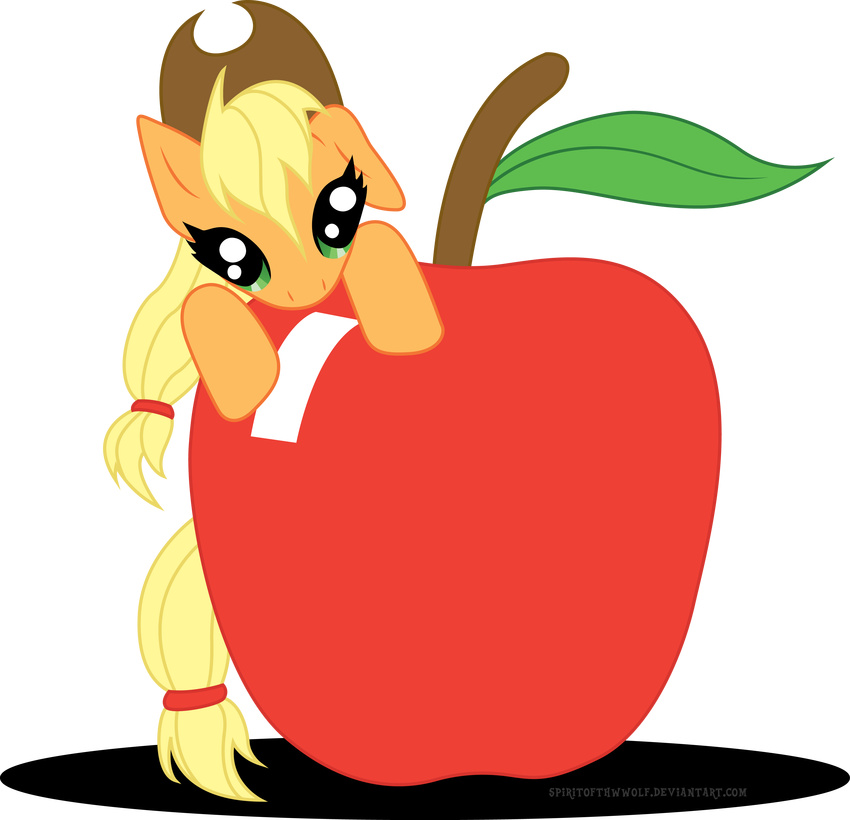 apple applejack_(mlp) cute equine eyes female feral friendship_is_magic fruit hat hi_res horse mammal my_little_pony nom_nom_nom pony solo spiritofthwwolf