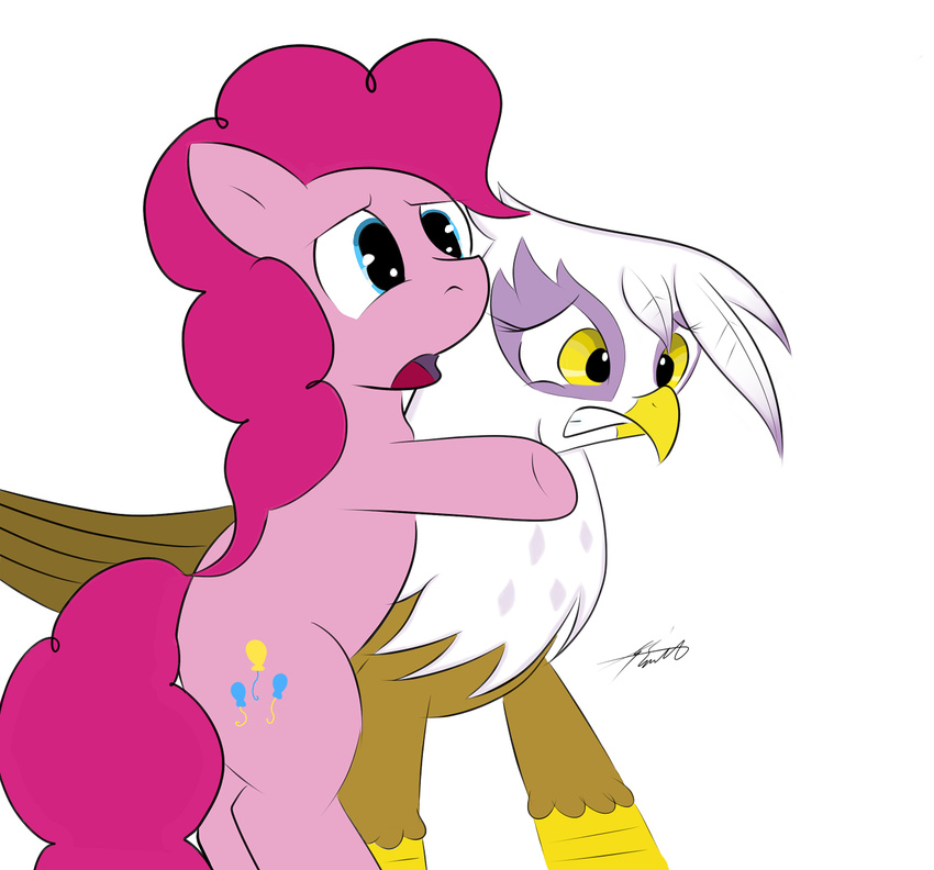 avian equine female friendship_is_magic gilda_(mlp) gryphon my_little_pony pinkie_pie_(mlp) sad smitty_g