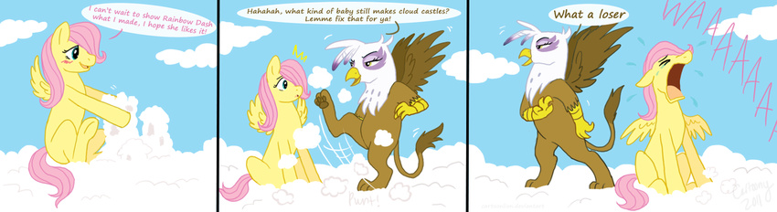 cartoonlion cloud clouds comic crying duo equine female feral fluttershy_(mlp) friendship_is_magic gilda_(mlp) gryphon mammal my_little_pony pegasus wings