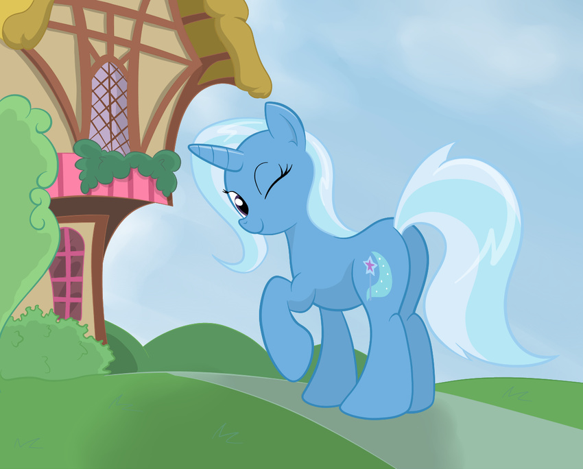 equine female friendship_is_magic horse my_little_pony pony trixie_(mlp) wink