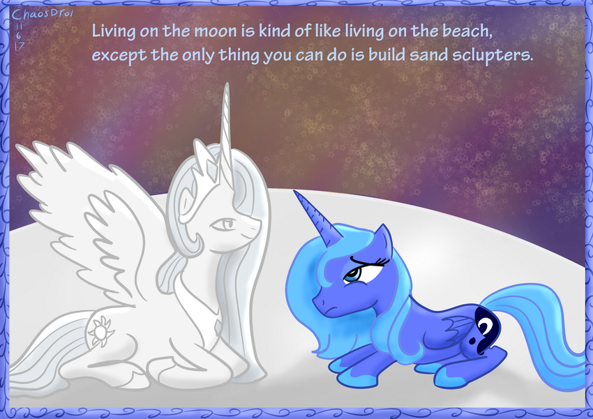 alicorn cutie_mark equine female feral friendship_is_magic horn mammal moon my_little_pony princess_luna_(mlp) sand sculpture solo winged_unicorn wings