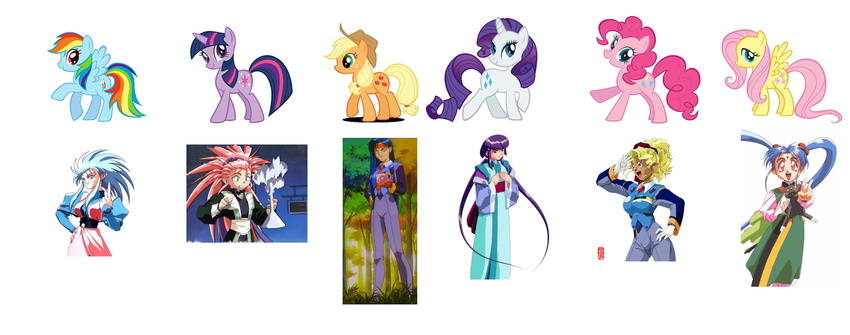 aeka ayeka_jurai blue_fur cute cutie_mark equine female feral fluttershy_(mlp) friendship_is_magic fur group hat horn horse kiyone kiyone_makibi mammal mihoshi mihoshi_kuramitsu my_little_pony pegasus pink_fur pinkie_pie_(mlp) plain_background pony rainbow_dash_(mlp) rarity_(mlp) reyoko ryo-ohki ryoko_hakubi sasami tenchi tenchi_muyo twilight_sparkle_(mlp) unicorn unknown_artist washu washu_hakubi white_background wings