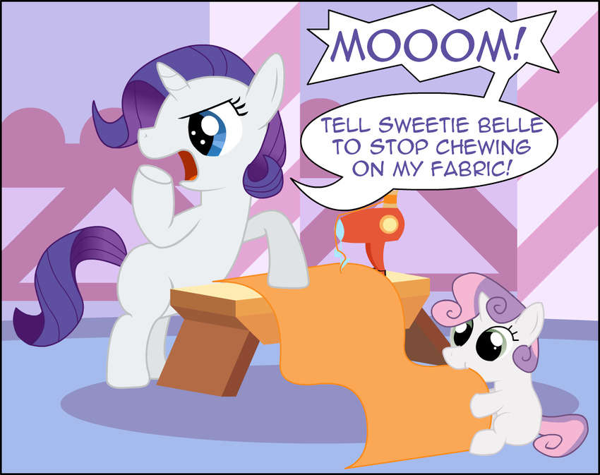 equine erthilo female feral friendship_is_magic horn mammal my_little_pony rarity_(mlp) sewing sibling sisters sweetie_belle_(mlp) unicorn young