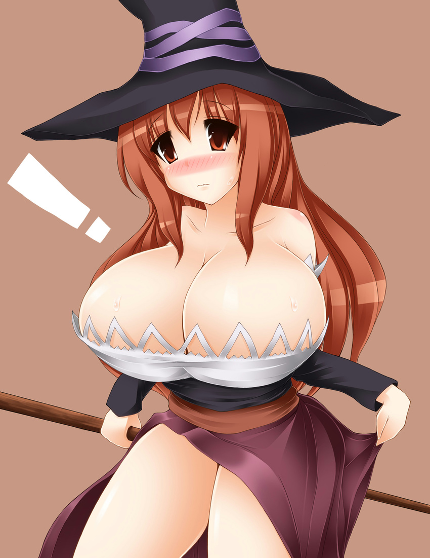 artist_request blush breasts cleavage dragon's_crown dragon's_crown hat highres huge_breasts sorceress_(dragon's_crown) sorceress_(dragon's_crown) staff vanillaware weapon