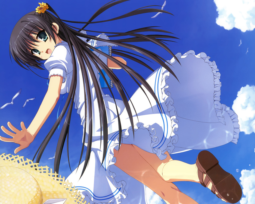 dress kobuichi kousaka_chihaya long_hair natsuzora_kanata summer_dress