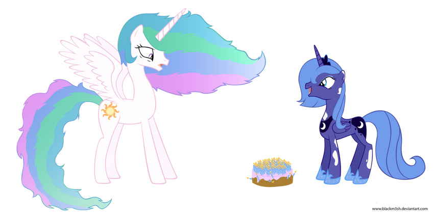 alicorn blackm3sh cutie_mark duo equine female feral friendship_is_magic horn horse mammal my_little_pony pegacorn princess_celestia_(mlp) princess_luna_(mlp) sibling sisters winged_unicorn wings