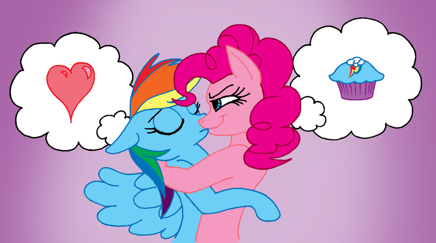 blue_fur cupcake cupcakes cupcakes_(mlp_fanfic) equine female feral friendship_is_magic fur horse kissing lesbian mammal my_little_pony pegasus pink_fur pinkie_pie_(mlp) pony rainbow_dash_(mlp) smile teygrim uhoh wing_boner wings