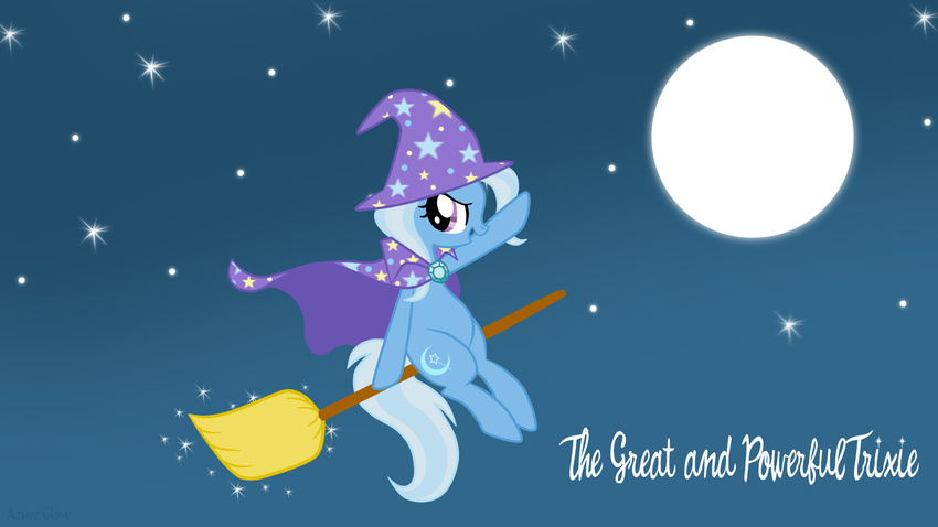 bewitched broom cutie_mark equine female feral flying friendship_is_magic hat horse magic magic_user mammal my_little_pony pony solo trixie_(mlp) witch