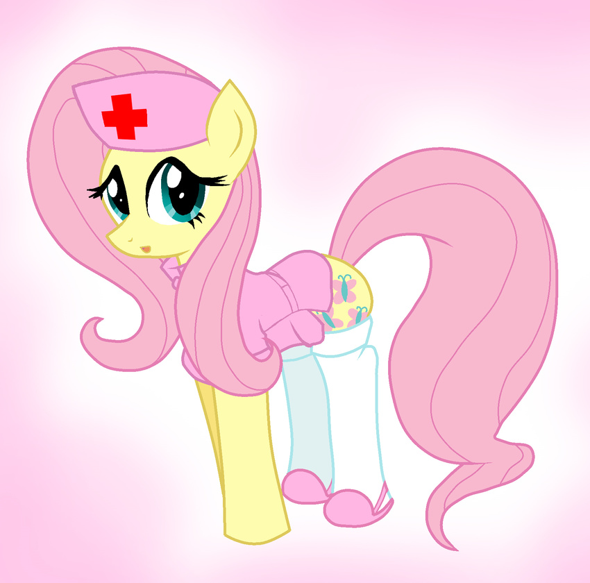 female feral fluttershy_(mlp) friendship_is_magic horse mammal my_little_pony nurse pegasus pony pyruvate solo uniform