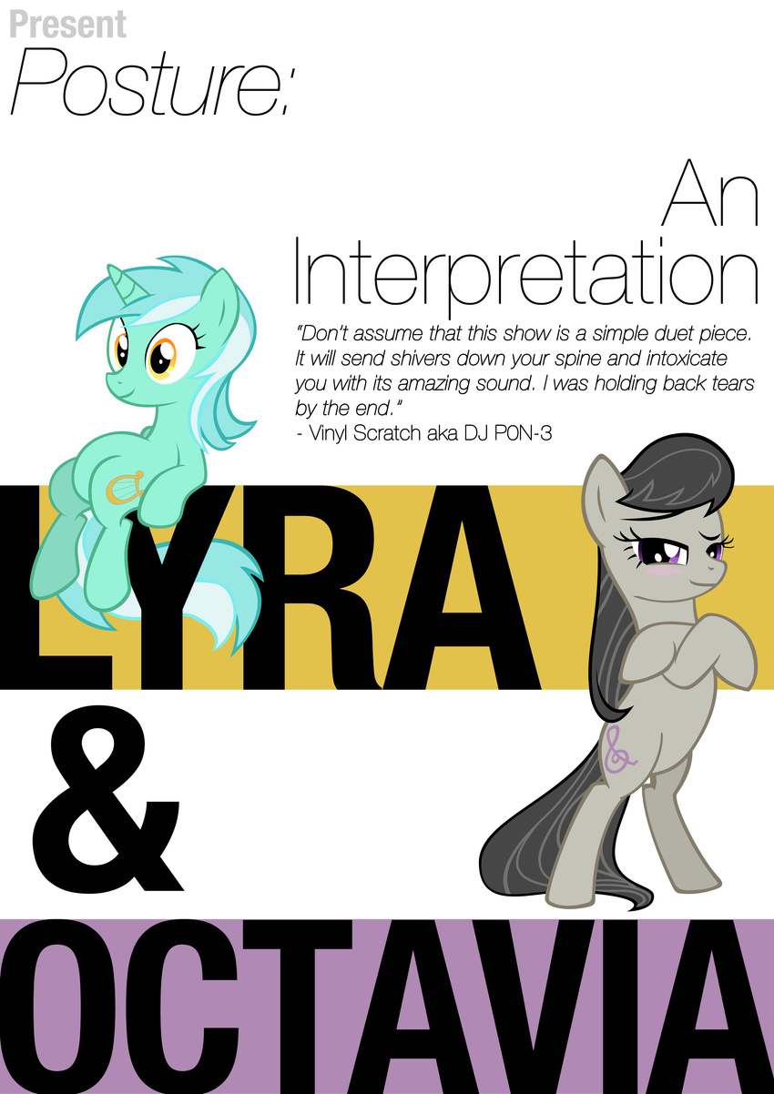 collaboration concert contrast cutie_mark equine female feral flyer friendship_is_magic hi_res horn horse lyra_(mlp) lyra_heartstrings_(mlp) mammal maximillianveers moongazeponies music my_little_pony octavia_(mlp) plain_background pony poster remix show_poster sitting skeptic-mousey standing unicorn white_background