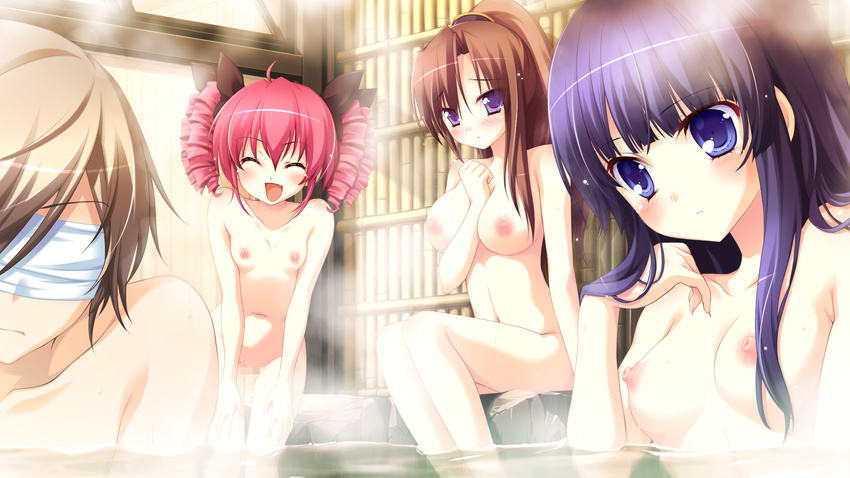 blush breasts censored game_cg hyper_highspeed_genius nipples nude onsen patricia_lancaster shiguresato_himeno tojoin_kyoka yukiwo