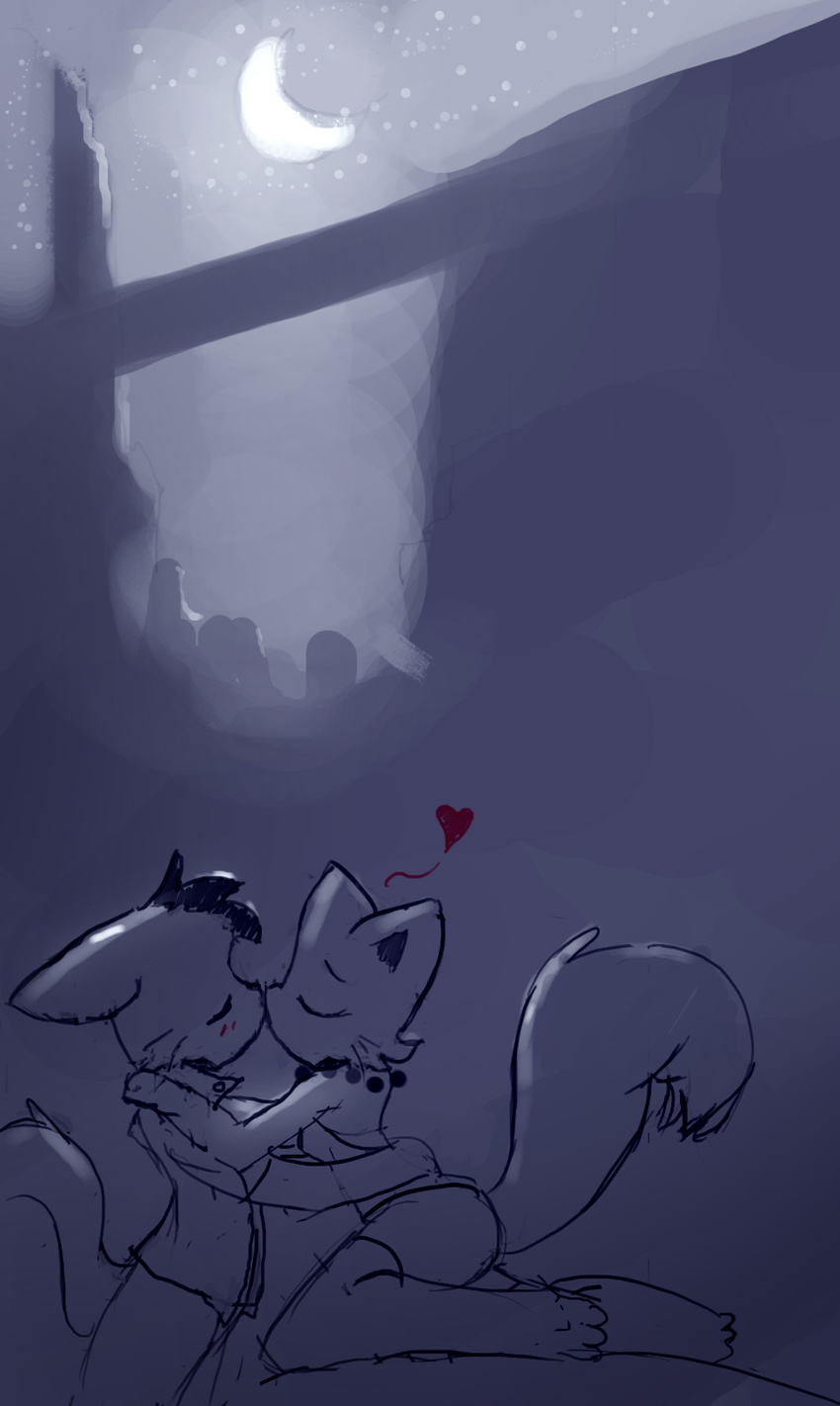 &hearts; abbey_(bcb) anthro bittersweet_candy_bowl cat clothed clothing couple daisy_(bcb) eyes_closed feline female kissing kneeling male mammal marshmallow_(artist) pearl pearls standing straight tail webcomic