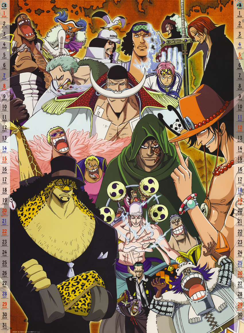 ao_kiji bartholomew_kuma bellamy coby don_krieg donquixote_doflamingo dracule_mihawk eneru kaku_(one_piece) kuro_(one_piece) marshall_d_teach monkey_d_dragon one_piece pandaman portgas_d_ace rob_lucci sengoku shanks smoker spandam wapol