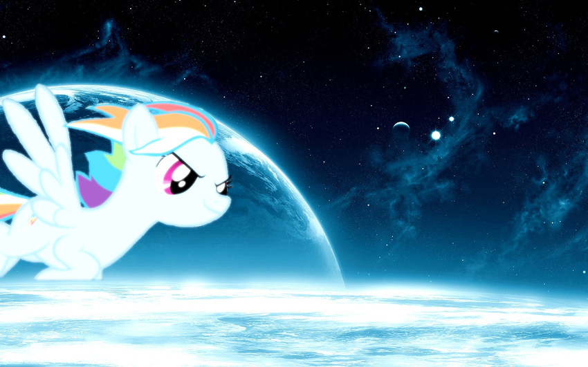 16:10 amazing amazing_background equine female feral flying friendship_is_magic galaxy hair hasbro mammal multi-colored_hair my_little_pony outside pegasus planet planets rainbow_dash_(mlp) rainbow_hair solo space stars unknown_artist wallpaper widescreen wings