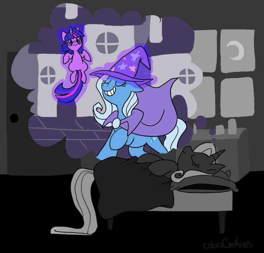 cutie_mark dream equine female feral friendship_is_magic hasbro horn horse mammal my_little_pony pony sleeping trixie_(mlp) twilight_sparkle_(mlp) unicorn