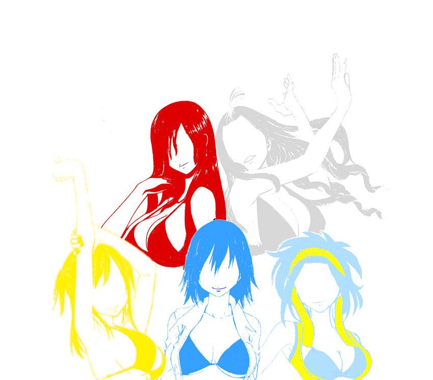 5girls blonde_hair breasts erza_scarlet fairy_tail highres juvia_loxar large_breasts levy_mcgarden lucy_heartfilia mirajane mirajane_strauss multiple_girls red_hair smile