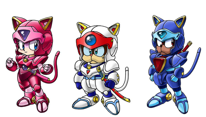 90s armor cat_ninden_teyandee chibi helmet kyatto_ninden_teyandee oldschool pururun samurai_pizza_cats sd speedy_ceviche sukashii sword weapon yattaro yattarou