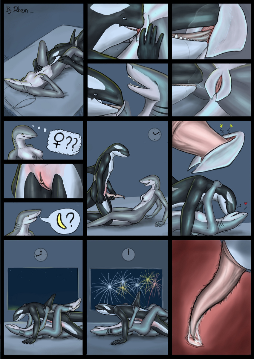breasts cetacean comic cum cum_in_pussy cum_inside dolorcin duo female fireworks fish genital_slit internal lying male mammal marine missionary_position nude on_back orca penetration penis pink_penis pussy sex shark slit spread_legs spreading straight tapering_penis vaginal vaginal_penetration whale