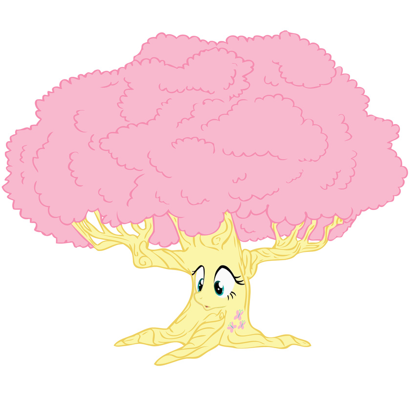equine female fluttershy_(mlp) fluttertree friendship_is_magic hasbro hi_res horse mammal my_little_pony my_little_pony_(mlp) pixel-fox plain_background ponification pony solo tree where_is_your_god_now white_background wood