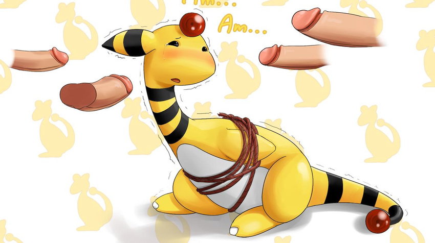 ampharos artist_request bestiality blush disembodied_penis penis pokemon pokephilia rope shaking tears tied_up uncensored you_gonna_get_raped