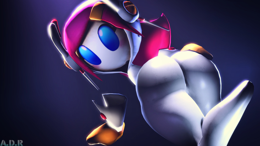 16:9 2018 3d_(artwork) adriandustred butt digital_media_(artwork) female hi_res humanoid kirby:_planet_robobot kirby_(series) looking_at_viewer looking_back machine mouthless nintendo not_furry robot signature simple_background solo source_filmmaker susie_(kirby) video_games