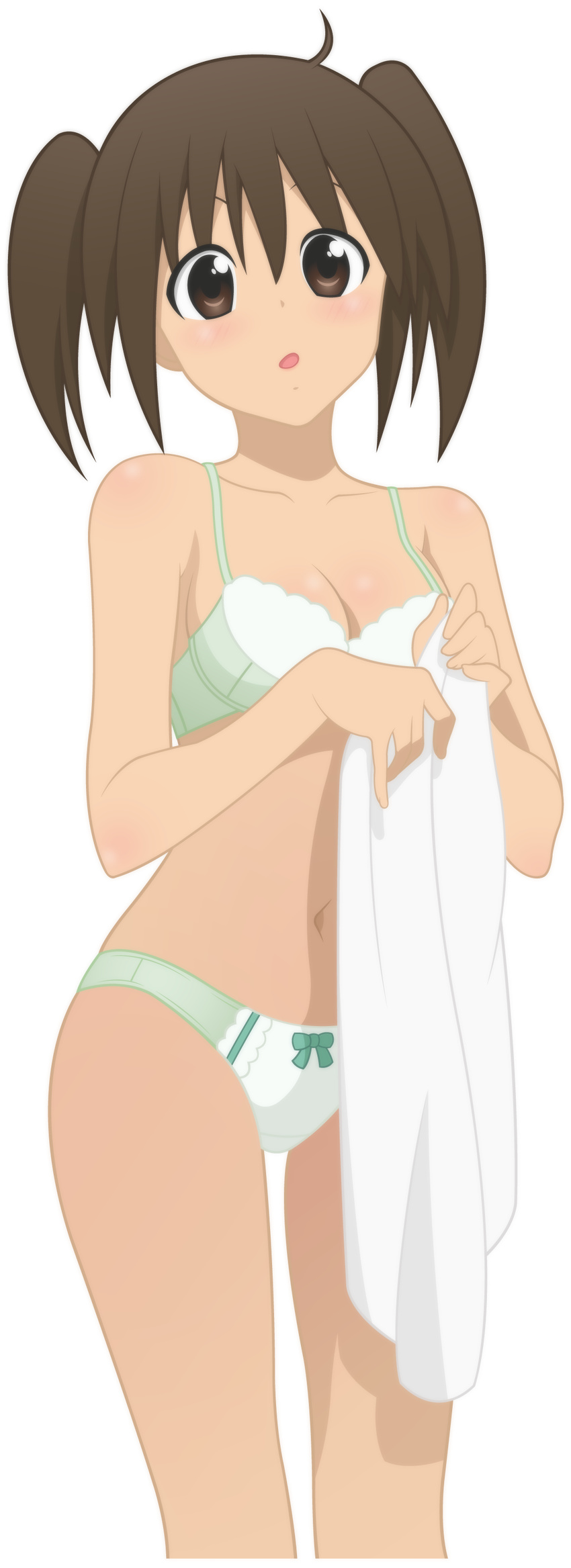 absurdres bra highres lingerie panties sawanatsu_kotone softenni solo towel transparent_background underwear vector_trace
