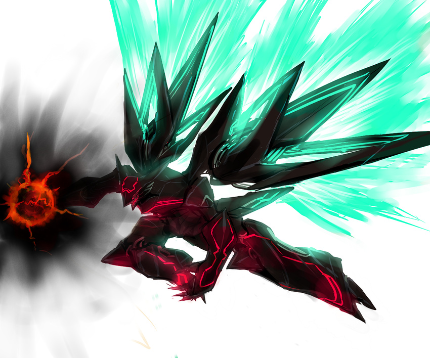 energy energy_ball glowing kusanagi_kaoru mecha no_humans solo super_robot_wars super_robot_wars_alpha wings