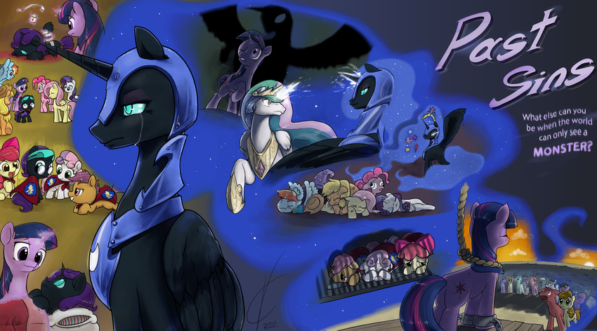 angel_(mlp) apple_bloom_(mlp) applebloom_(mlp) applejack_(mlp) blue_fur crying cub cutie_mark cutie_mark_crusaders_(mlp) equine female feral fluttershy_(mlp) friendship_is_magic fur hasbro horn horse mammal my_little_pony nightmare_moon_(mlp) nyx_(mlp) past_sins pegasus pinkie_pie_(mlp) pony princess princess_celestia_(mlp) rainbow_dash_(mlp) rarity_(mlp) royalty sad sparkle_(mlp) twilight twilight_sparkle_(mlp) unicorn valcron what_could_have_been winged_unicorn wings young