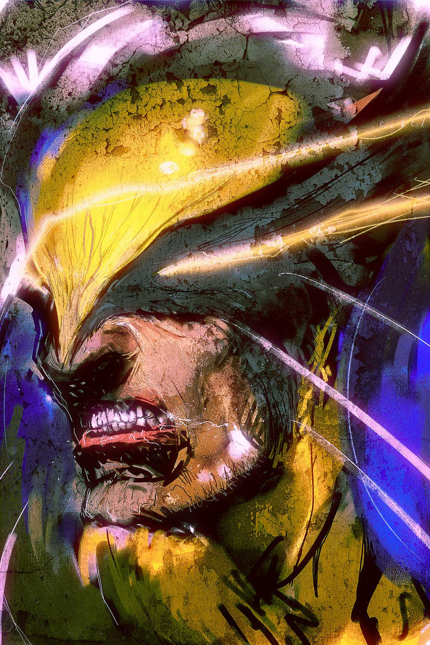 bad_id bad_pixiv_id cong1991 facial_hair highres male_focus marvel solo wolverine x-men