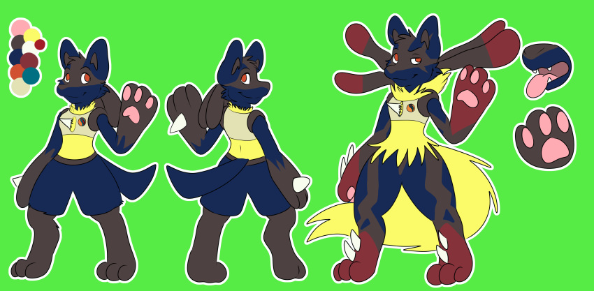 absurd_res canid claws hi_res horn kingdraws mammal maws mega_evolution mega_lucario model_sheet nintendo paws pok&eacute;mon pok&eacute;mon_(species) video_games