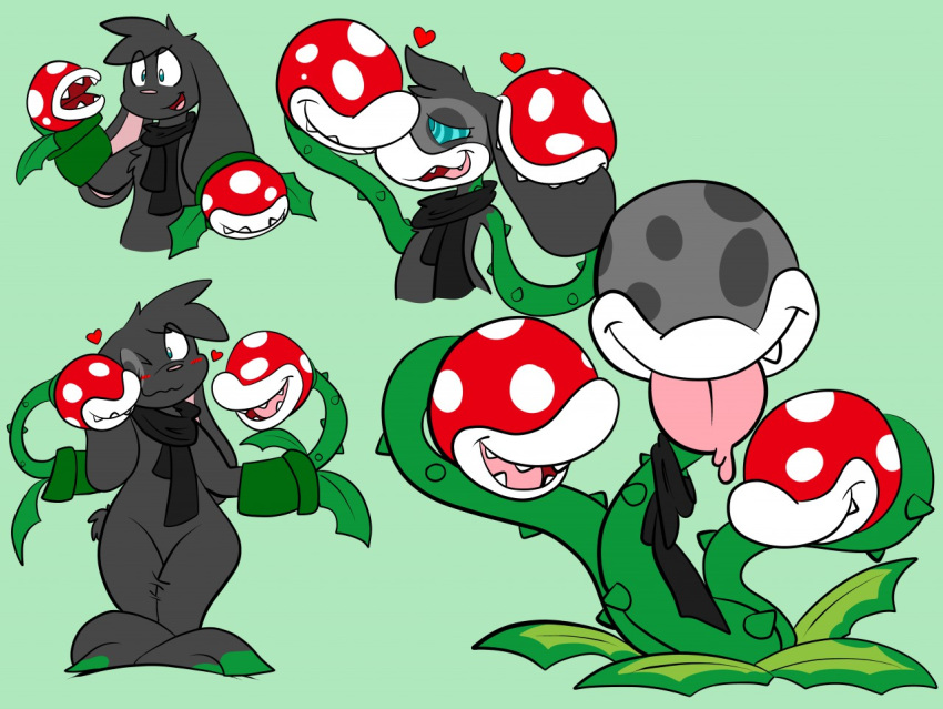 anthro flora_fauna hand_mouth hypnosis lagomorph male mammal mario_bros mind_control mouth_hand multi_head multifur nintendo petey_piranha piranha_plant plant rabbit tongue tongue_out transformation transformation_sequence video_games vulpinekeyblader