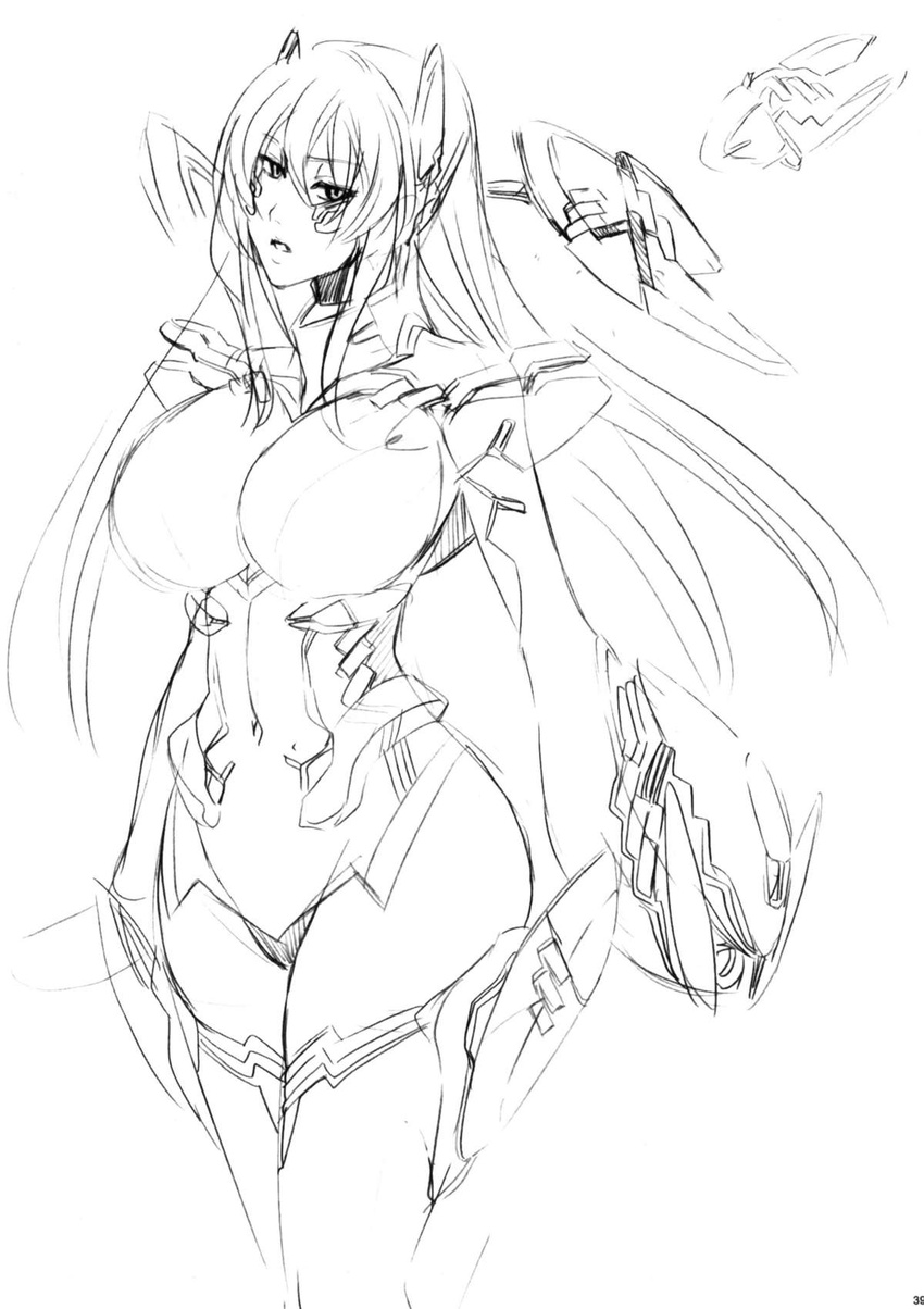 fei_(artist) fei_(maidoll) female girl highres monochrome sketch