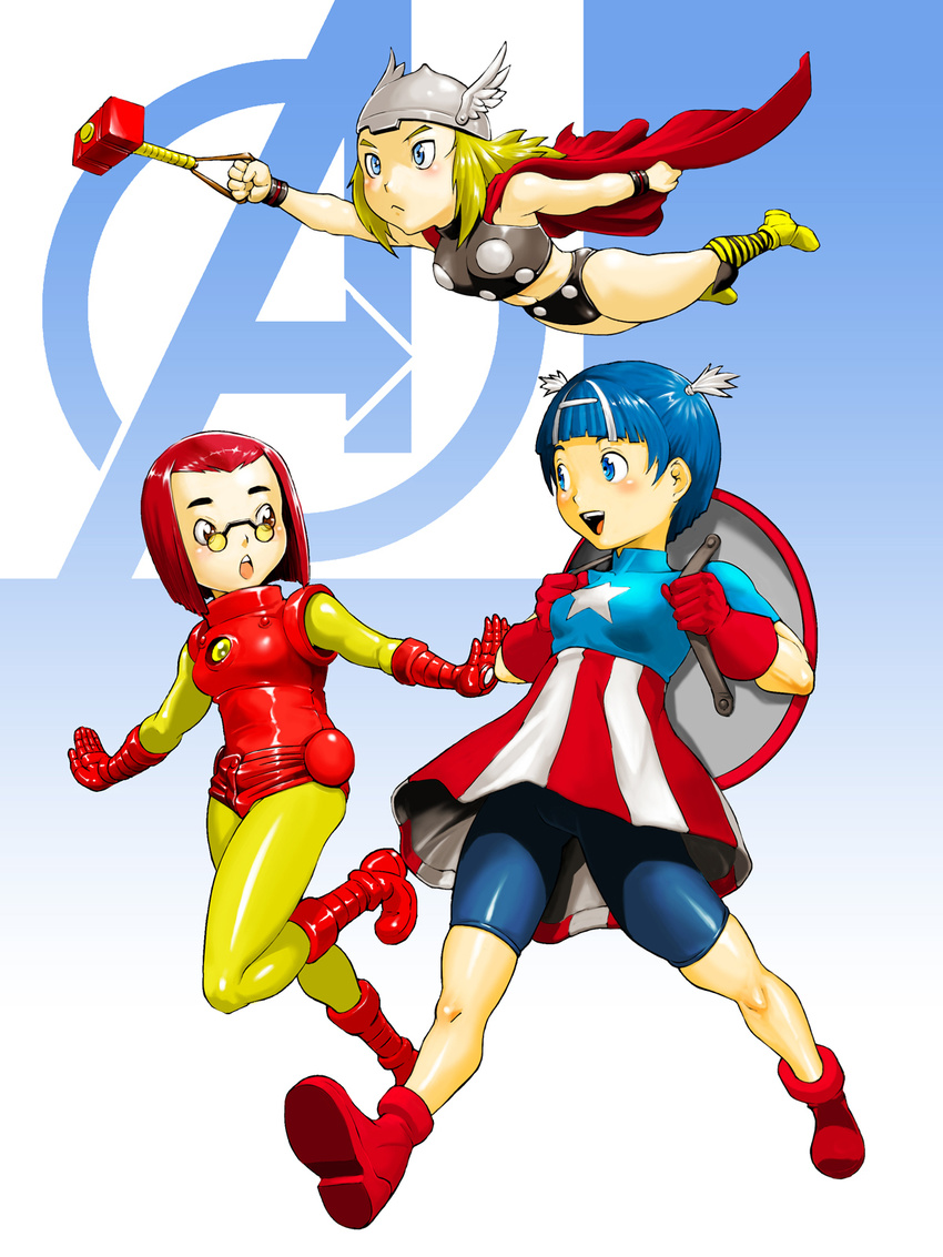 avengers captain_america child genderswap highres iron_man marvel thor thor_(marvel)