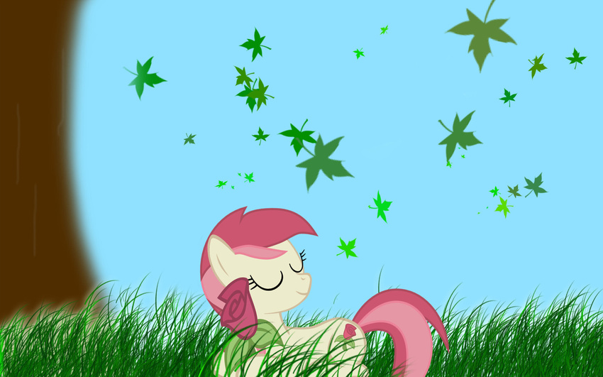 equine female feral friendship_is_magic hasbro horse leaves mammal maple my_little_pony pony rose_(mlp) roseluck_(mlp) solo tree wood