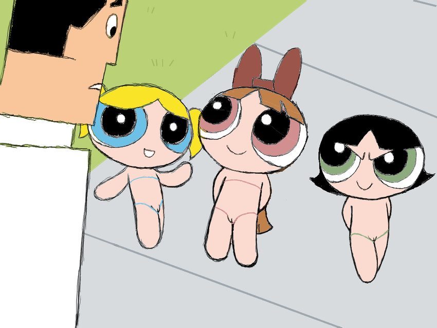 blossom bubbles buttercup powerpuff_girls professor_utonium tromic