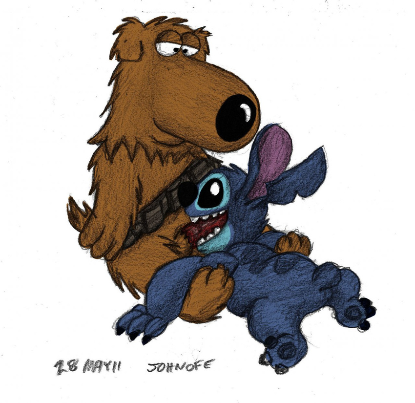 blue_harvest brian_griffin chewbacca family_guy johnofe lilo_and_stitch star_wars stitch