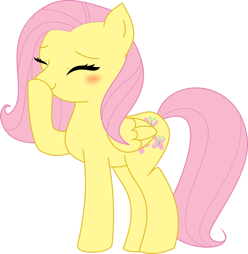 blush cute equine eyes_closed female feral fluttershy_(mlp) friendship_is_magic giggle hair hasbro hi_res horse laugh mammal my_little_pony nazoth pegasus pink_hair plain_background pony solo transparent_background unknown_artist wings