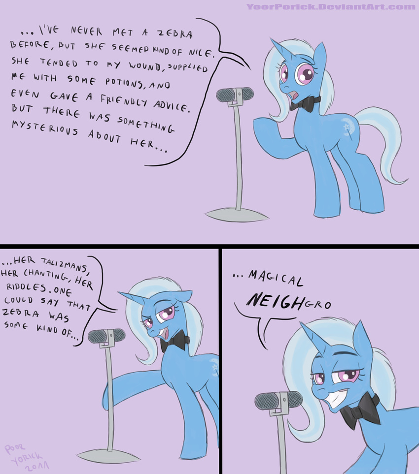 comedian comic cutie_mark equine female feral friendship_is_magic hasbro horn horse humor mammal microphone my_little_pony pony poor_yorick pun solo stand_up trixie_(mlp) unicorn