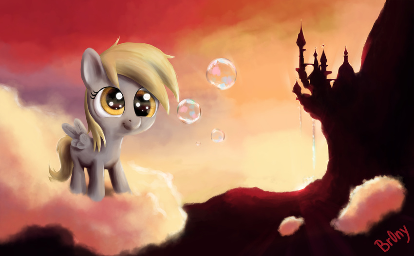 bubble bubbles cloud clouds cub derpy_hooves_(mlp) equine female feral friendship_is_magic hasbro mammal my_little_pony pegasus solo wings young