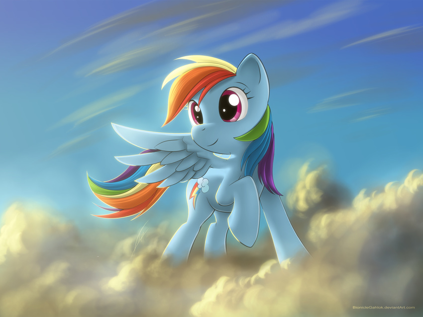 bioniclegahlok cloud clouds cool_colors equine female feral friendship_is_magic hasbro mammal my_little_pony pegasus rainbow_dash_(mlp) sky solo wings