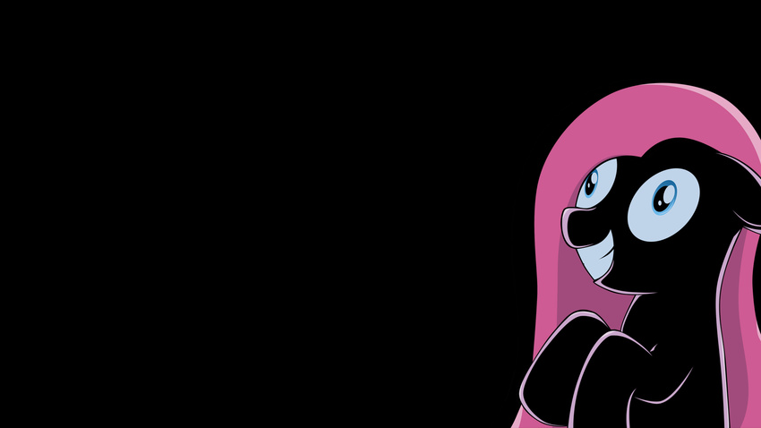 black_background blue_eyes braukoly derp equine female feral friendship_is_magic grin hair hasbro horse insane mammal mane my_little_pony outline pink_body pink_hair pinkamena pinkamena_(mlp) pinkie_pie_(mlp) plain_background pony silhouette smile solo wallpaper warm_colors widescreen