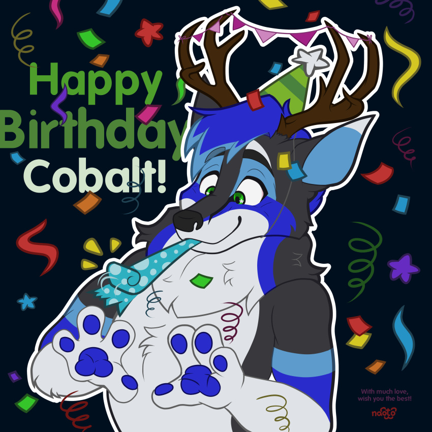 absurd_res animal_humanoid anthro birthday birthday_gift birthday_party canid canid_humanoid canine canine_humanoid canis deer deer_humanoid hi_res humanoid hybrid male mammal mammal_humanoid naoto scarecrow solo wolf wolf_humanoid