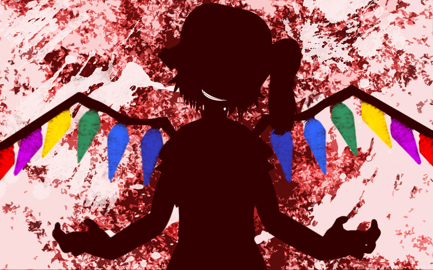 bad_apple!! blood flandre_scarlet highres solo touhou wings