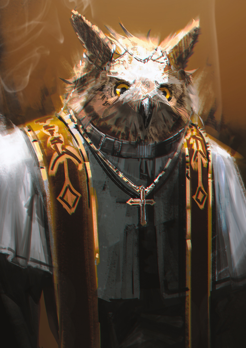 absurd_res anthro avian bird hi_res male owl priest