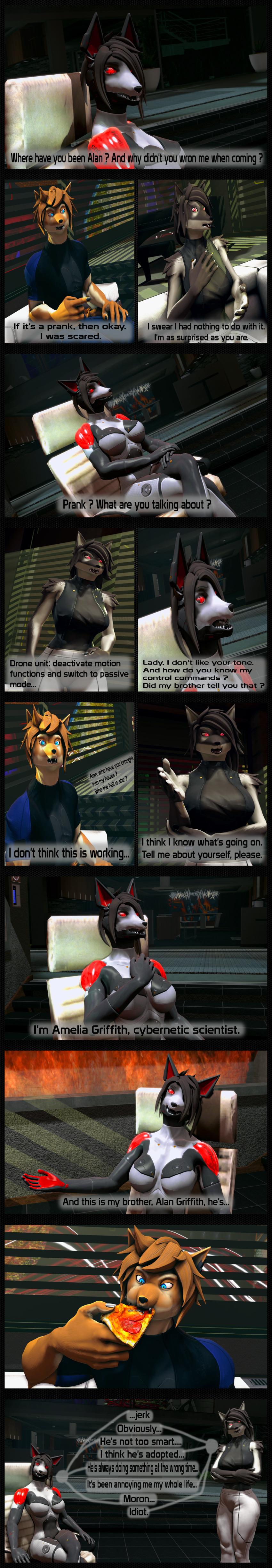 absurd_res alan_(petruz) amelia_(petruz) android anthro canid canine canis comic cybernetics cyborg female hi_res huge_filesize jackal long_image machine male mammal robot tall_image unauthorized_life xpasha122x