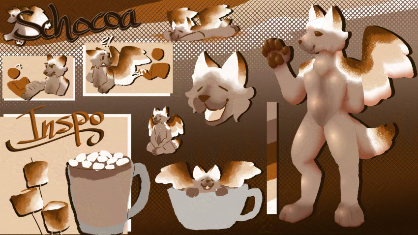 ambiguous_gender candy canid canine canis dessert domestic_dog food hi_res hybrid mammal marshmallow schocoa