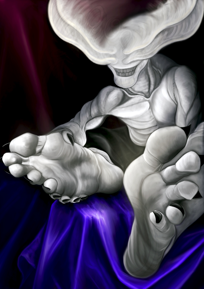 absurd_res barefoot fabric feet foot_fetish foot_focused hi_res humanoid jujutsukaisen mahoraga mroleoso nails toes