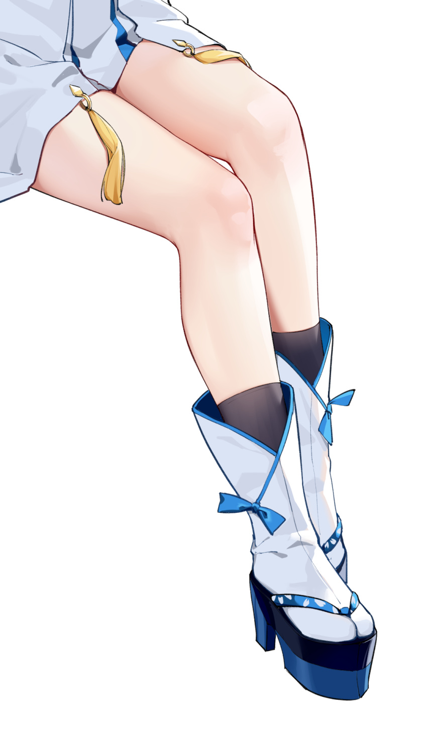 1girl blue_archive chise_(blue_archive) highres legs_together lower_body painterliuhao sandals simple_background socks solo tabi tassel white_background white_socks