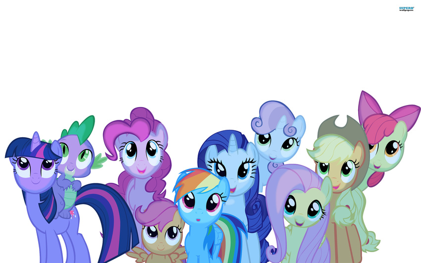 absurd_res apple_bloom_(mlp) applebloom_(mlp) applejack_(mlp) blonde_hair blue_eyes blue_fur computer_wallpaper cub cutie_mark cutie_mark_crusaders_(mlp) dragon equine female feral fluttershy_(mlp) friendship_is_magic fur green_eyes group hair hair_bow happy hasbro hat hi_res horn horse hp_touchpad_wallpaper long_hair male mammal multi-colored_hair my_little_pony pegasus pink_fur pink_hair pinkie_pie pinkie_pie_(mlp) plain_background pony purple_eyes rainbow_dash_(mlp) rainbow_hair rarity_(mlp) scalie scootaloo_(mlp) short_hair smile spike_(mlp) stinkehund sweetie_belle_(mlp) two_tone_hair unicorn wallpaper white_background wings wonder young