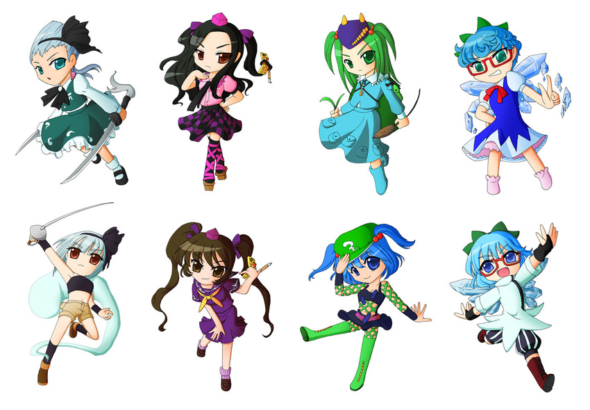 cirno cosplay ghiaccio himekaidou_hatate jean_pierre_polnareff jojo_no_kimyou_na_bouken kawashiro_nitori konpaku_youmu narciso_anasui touhou yamagishi_yukako